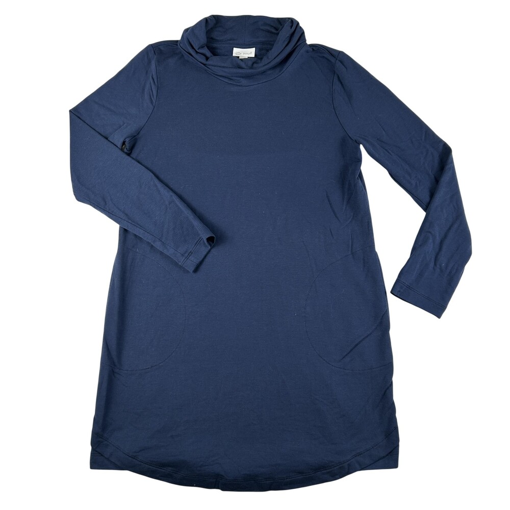 Pure Jill Dress Womens Small Knit Cowl Neck Shift Pockets Long Sleeve Tencel